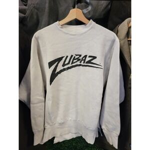 vtg 90s ZUBAZ WORK OUT Crewneck Large //distress paintedbaggy pull overgym zebra